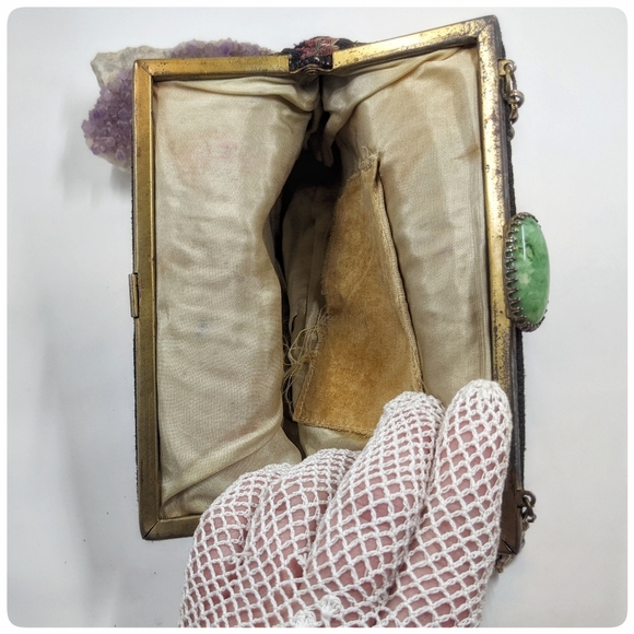 *SOLD* Vtg/Antique Petit Point Edwardian tapestry bag - Picture 7 of 8